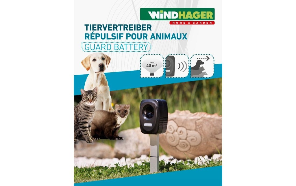 Windhager Appareil de défense contre les animaux Batterie Outdoor