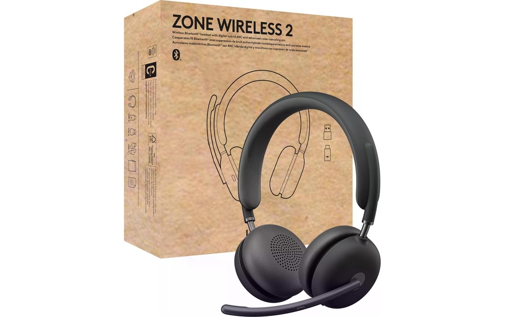 Logitech Casque d'affaires Zone Wireless 2 Teams