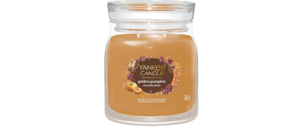 Yankee Candle Signature Bougie parfumée Golden Pumpkin Pot moyen