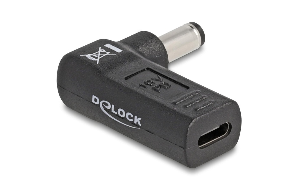 Delock Adaptateur USB-C vers 5.5 x 2.1 mm angulé à 90°