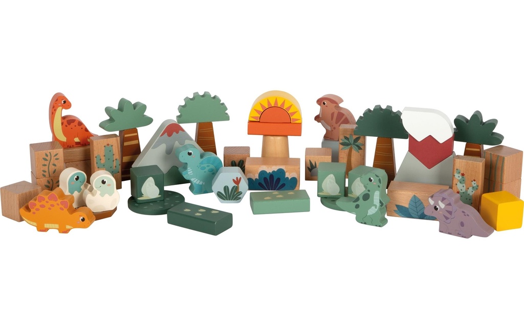 small foot cubes en bois Dino