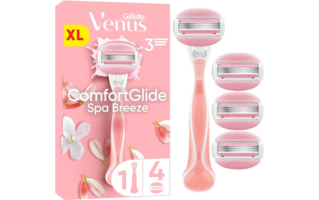 Gillette Venus Rasoir pour femmes ComfortGlide Spa Breeze 4 pièces + pièce à main