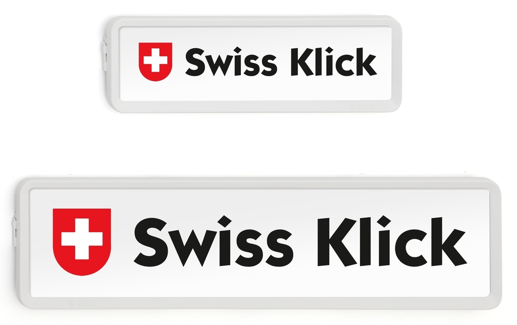 Swiss Klick Kits de Supports de plaque d’immatriculation En longueur Blanc