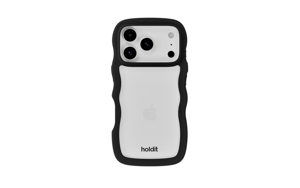 Holdit Coque arrière Wavy iPhone 17 Pro Max Transparent/Noir