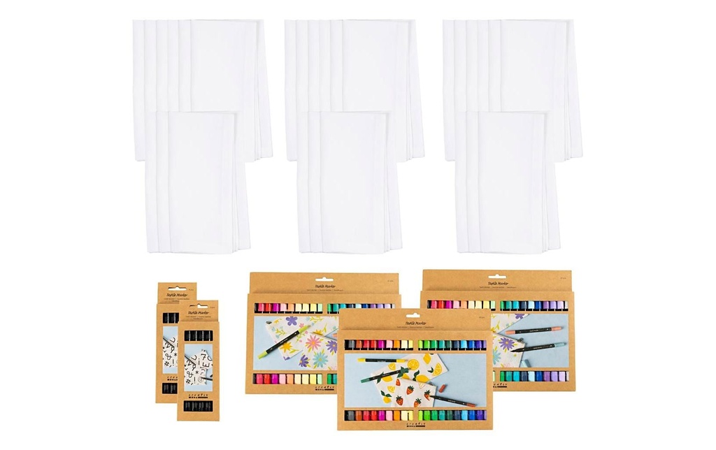 Creativ Company Serviette en tissu Kit créatif de groupe 42 x 42 cm, 60 pièces