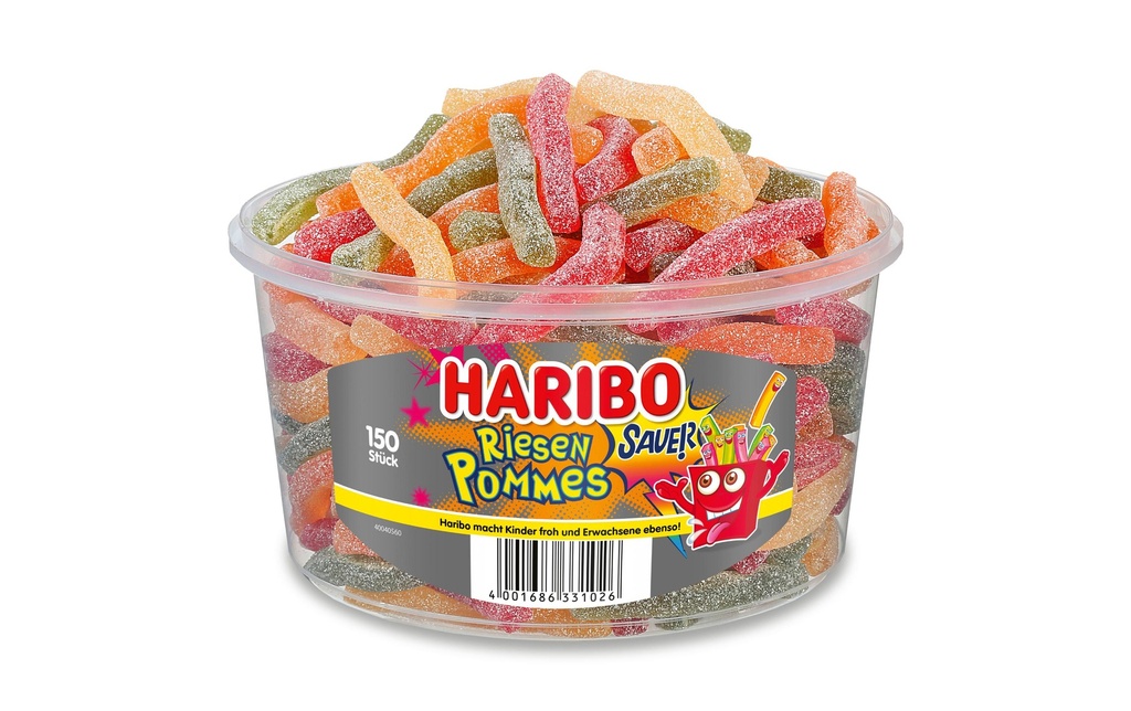 Haribo Bonbons gommeux Boîte à frites géante 1200 g