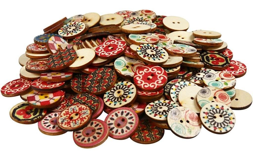 Creativ Company Boutons mixtes 20 mm, Multicolore,  180 pièces
