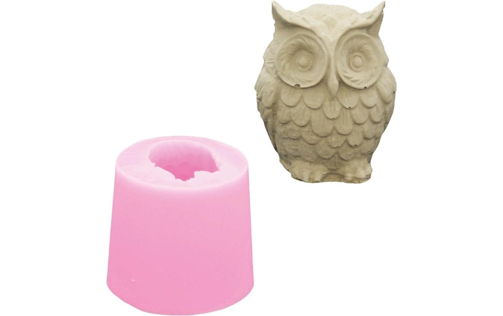 Jesmonite Moule à couler Hibou 5.5 cm x 6.5 cm x 6.5 cm