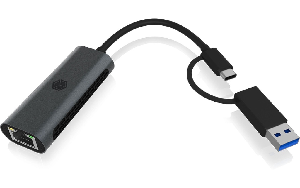 ICY BOX Adaptateurs réseau IB-LAN301-C3 USB Type-A/USB Type-C