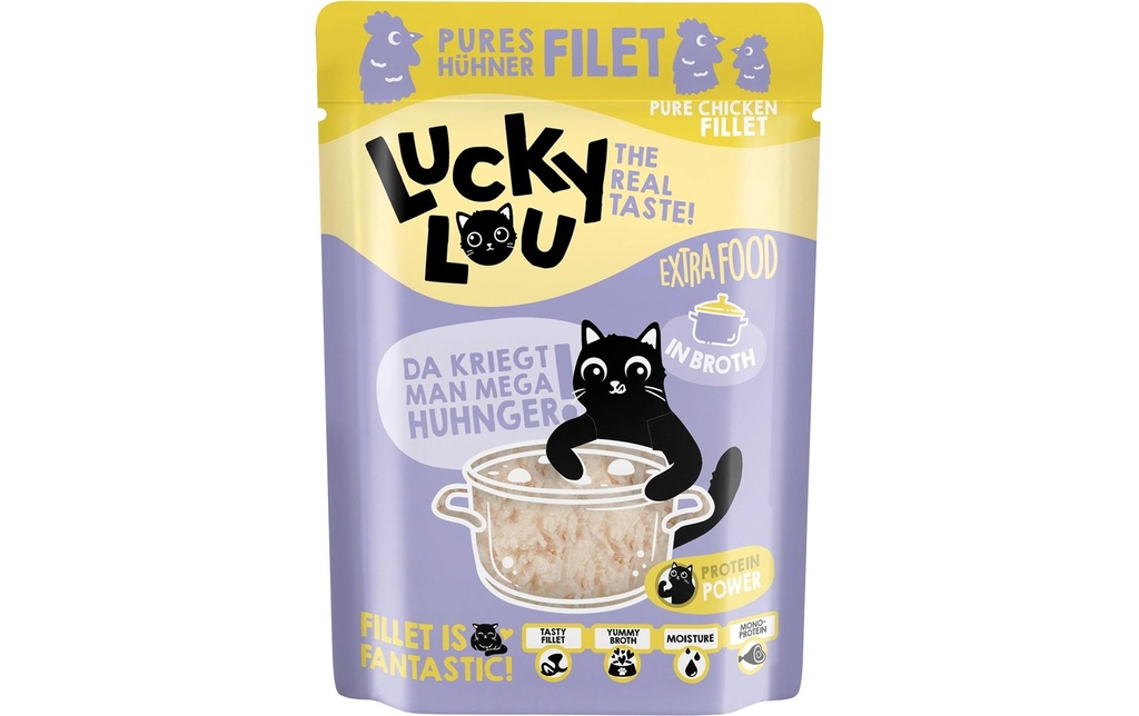 Lucky Lou Alimentation humide Extra Food Filet de poulet en bouillon, 70 g