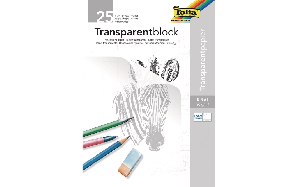 FOLIA Papier calque A4 bloc de 25 fl (25 pces)