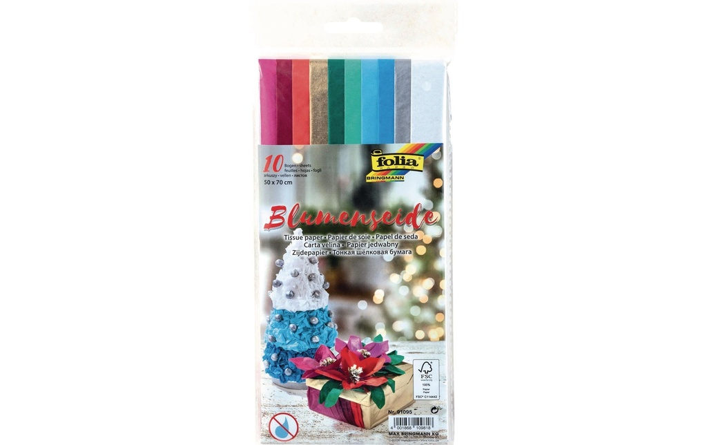FOLIA Pap.de soie 50x70 assorti noël (10 pces)