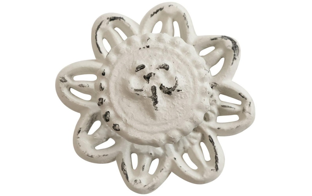 Chic Antique Poignée de meuble avec lys français Ø 8 cm, crème antique