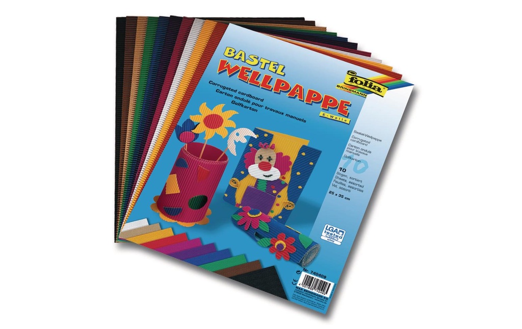 Folia Papier ondulé 10 couleurs assorties