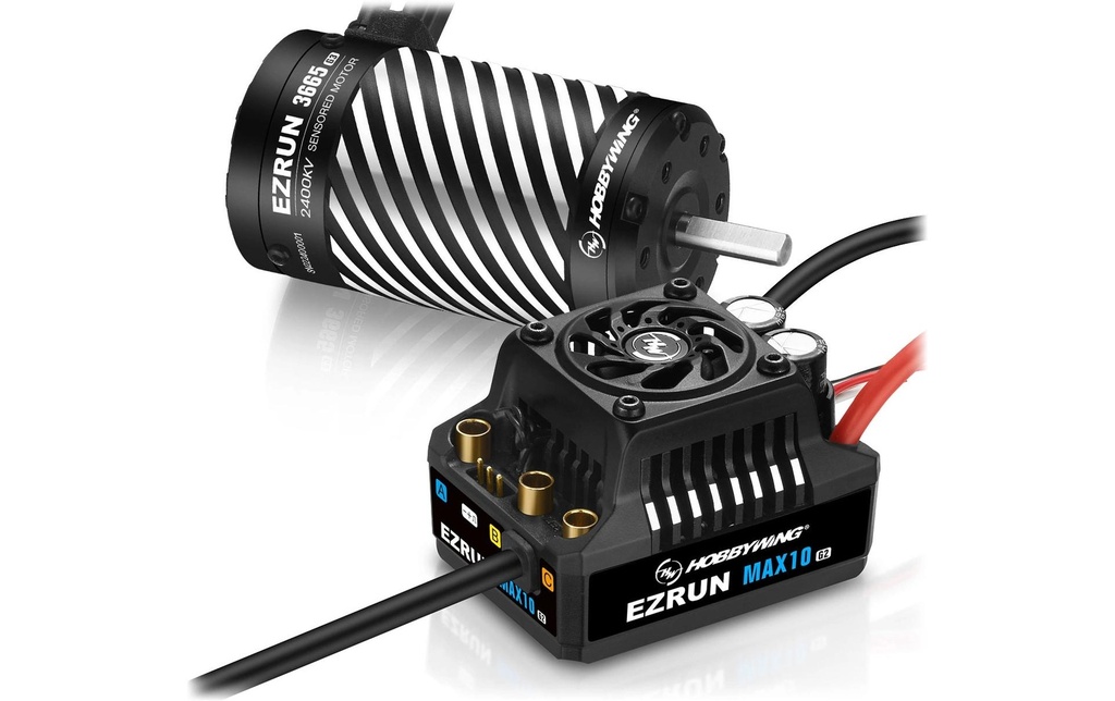 Hobbywing Kits d’entraînement sans brosse Ezrun MAX10 G2 140A Combo 2400 kV