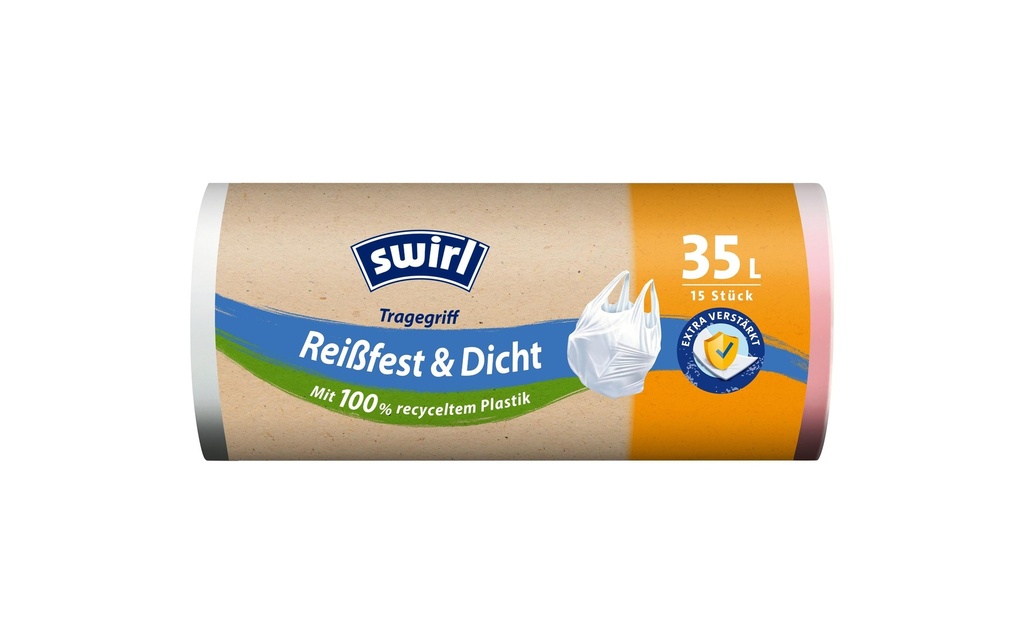 Swirl Sacs poubelle Résistant à la déchirure et étanche 35 l, 15 pièces