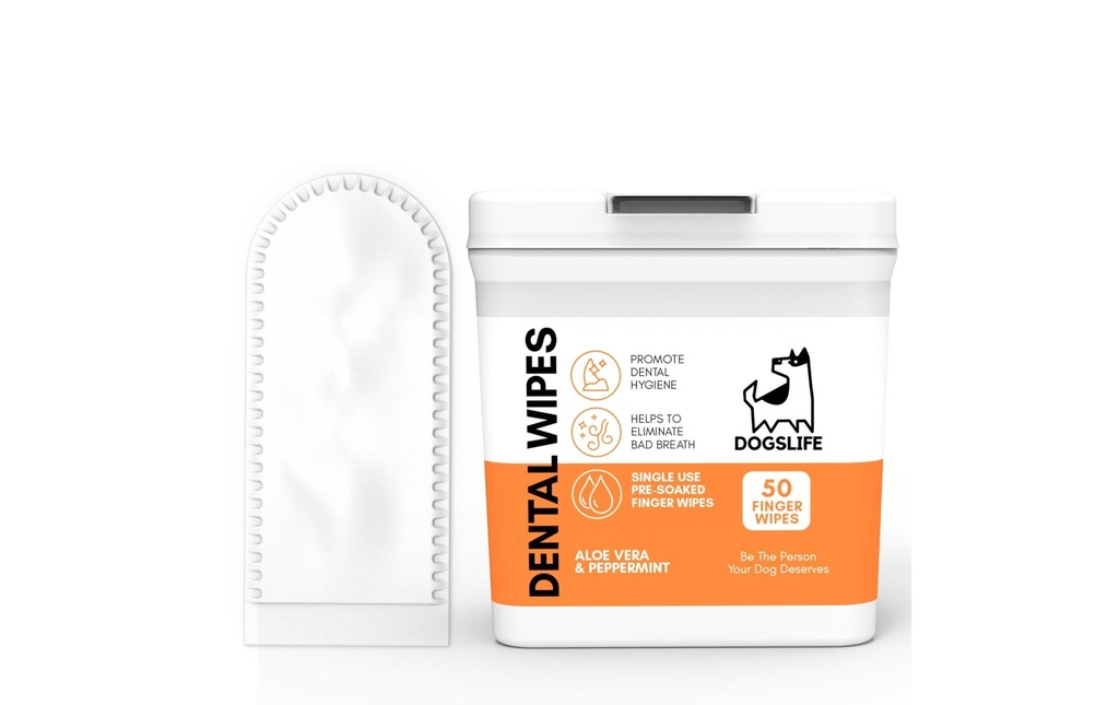 DogsLife Nettoyage des dents Lingettes dentaires 50 pièces