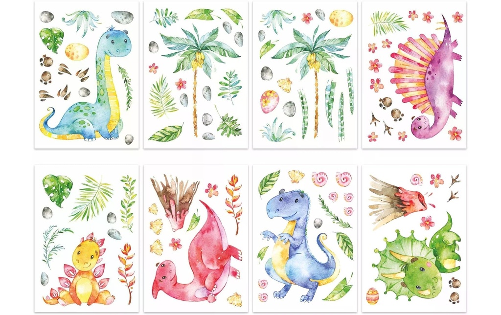 Papierdrachen Kit de tatouage mural Dinosaures