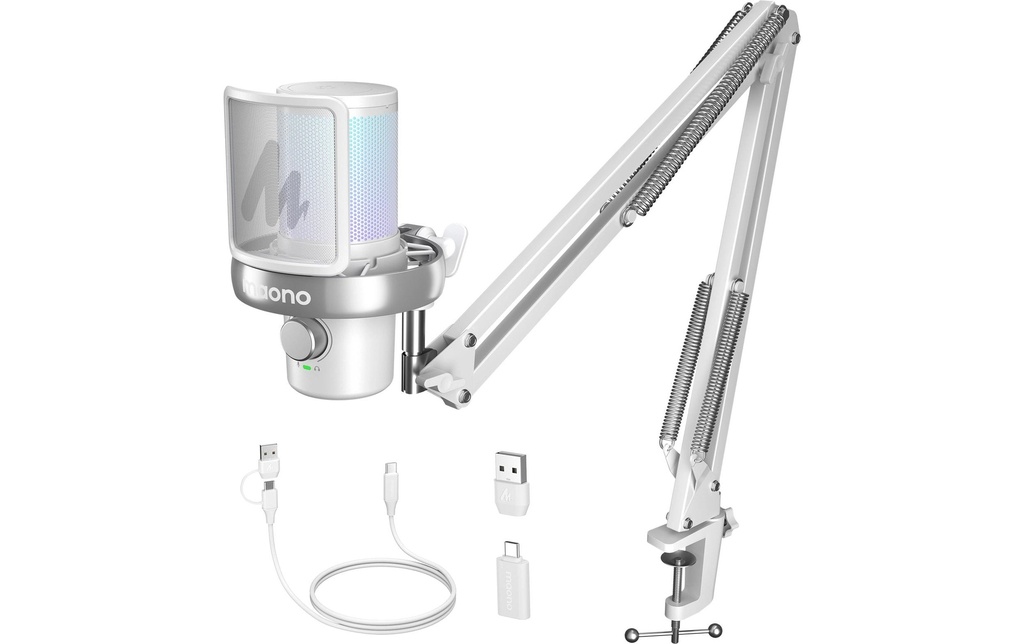 Maono Microphone à condensateur DM40 Pro Blanc