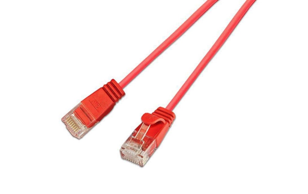 SLIM Câble de raccordement KAT6 Light, rond, U/UTP, Ø 2,8 mm, rouge