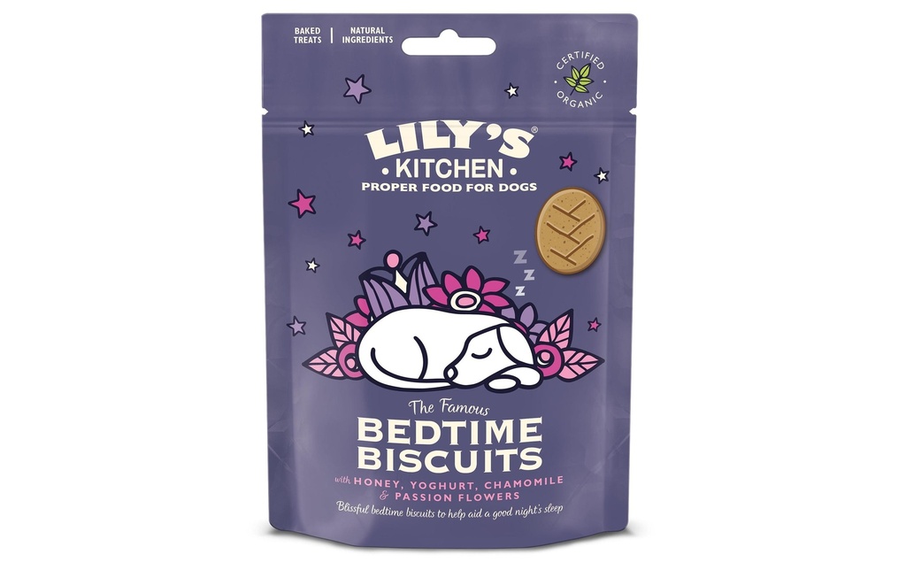 Lily's Kitchen Friandise Bio Bedtime Biscuits, Miel/yaourt, 80 g