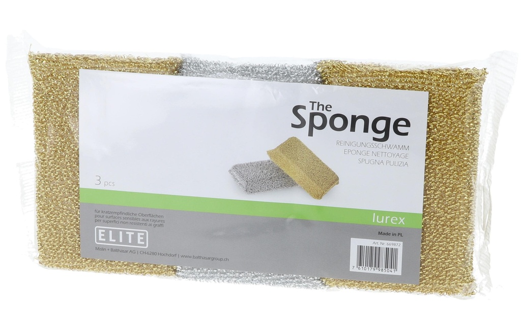Elite Éponge Lurex 3 Pièce/s, or/argent