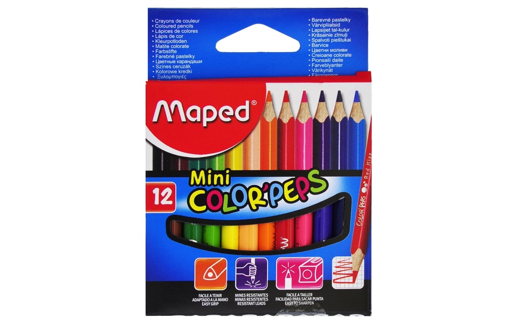 maped Crayons de couleur Color Peps Mini 12 pièces