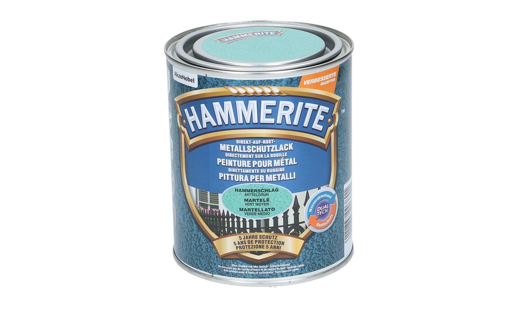 Hammerite Vernis de protection pour métal HS Vert moyen, 750 ml