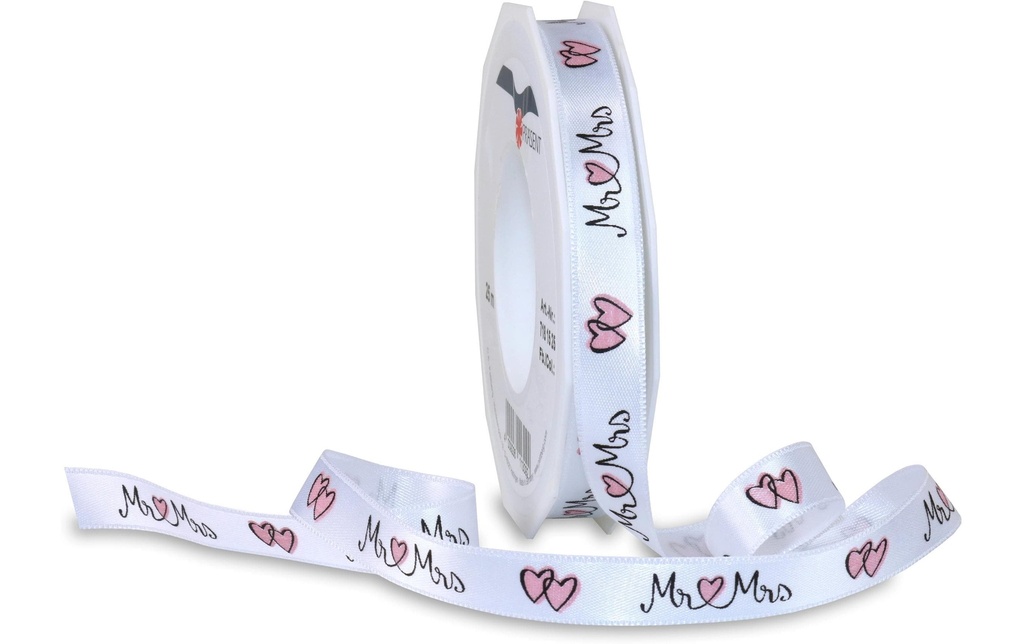 PRÄSENT Ruban cadeau MR&MRS Satin (20 pces)