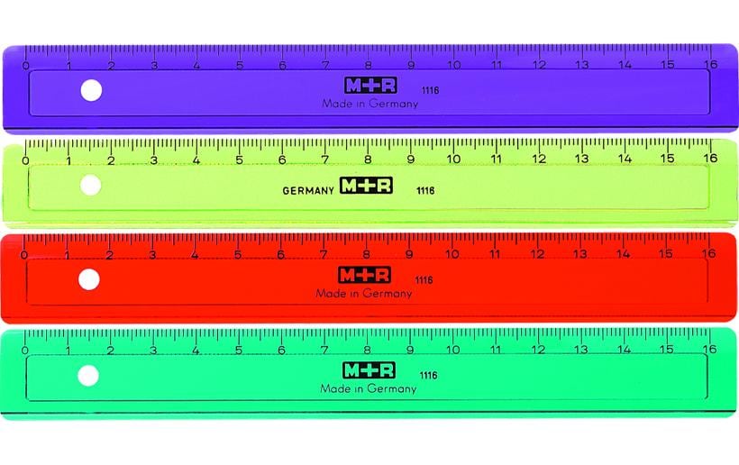 M+R Règle Échelle en couleur 16 cm