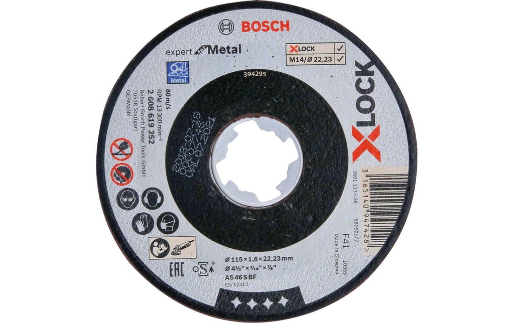 Bosch Professional Disque à tronçonner droit X-LOCK Expert for Metal 115 x 1.6