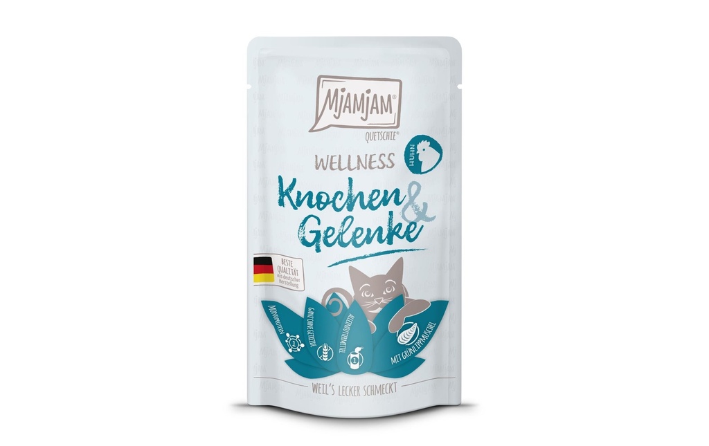 Mjamjam Alimentation humide Wellness Os & Articulations Poulet, 125 g