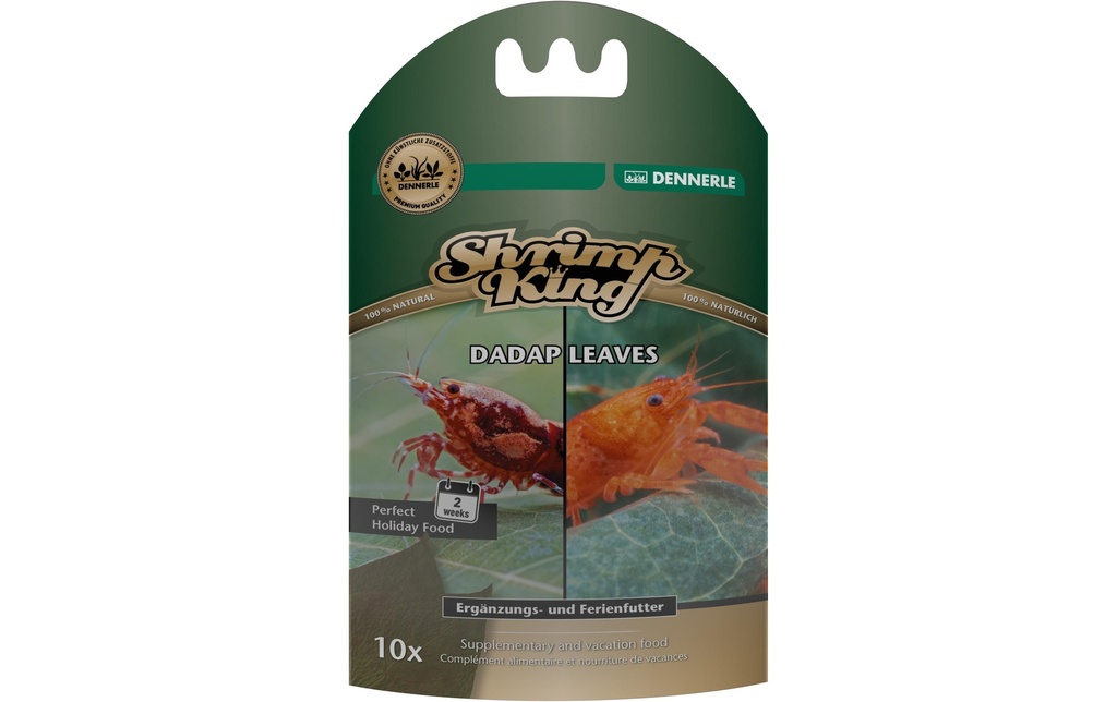 Dennerle Aliments pour les vacances Shrimp King Dadap Leaves, 10 pièces
