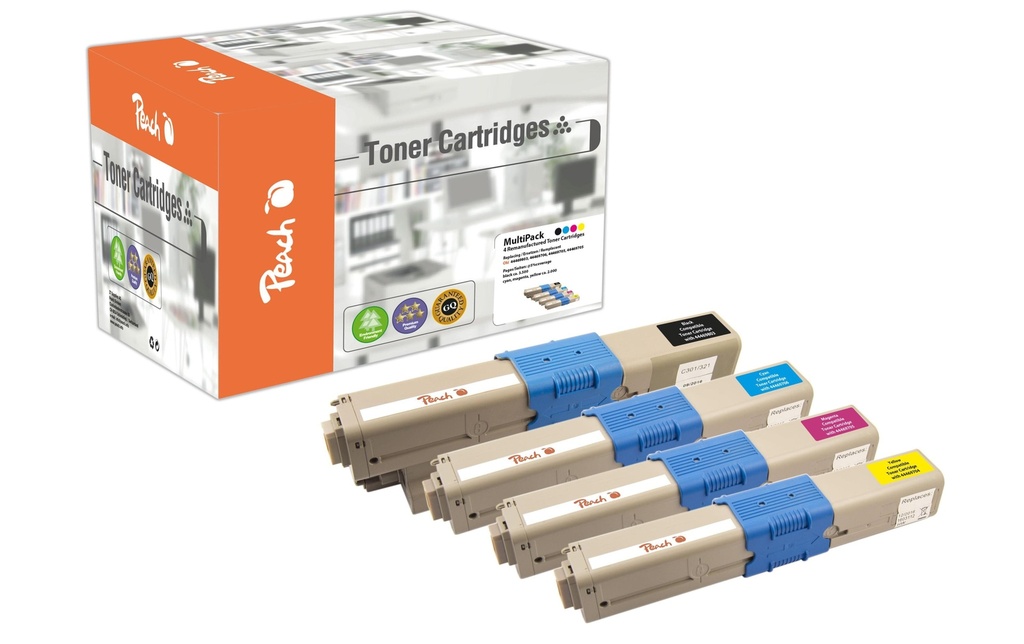 Peach Kits de toner OKI 44469803 / 704-6 BK, C, M, Y