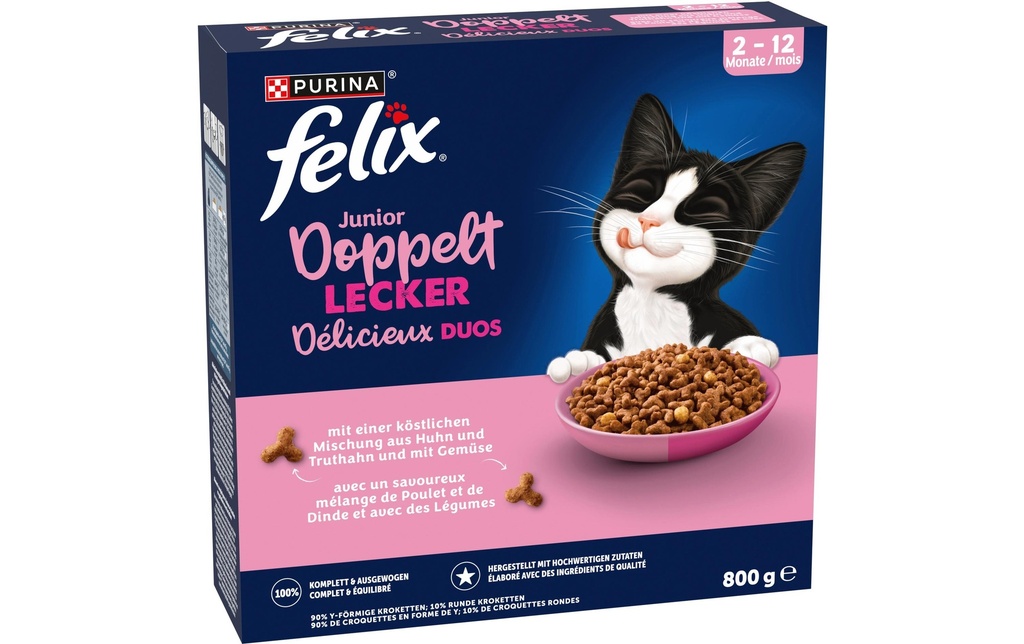 Felix Alimentation sèche Doppelt Lecker Junior volaille 800 g
