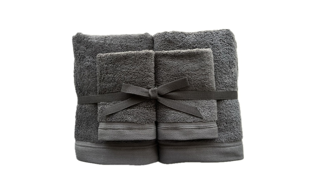 Mimo Set de linge éponge 6 pièces Anthracite