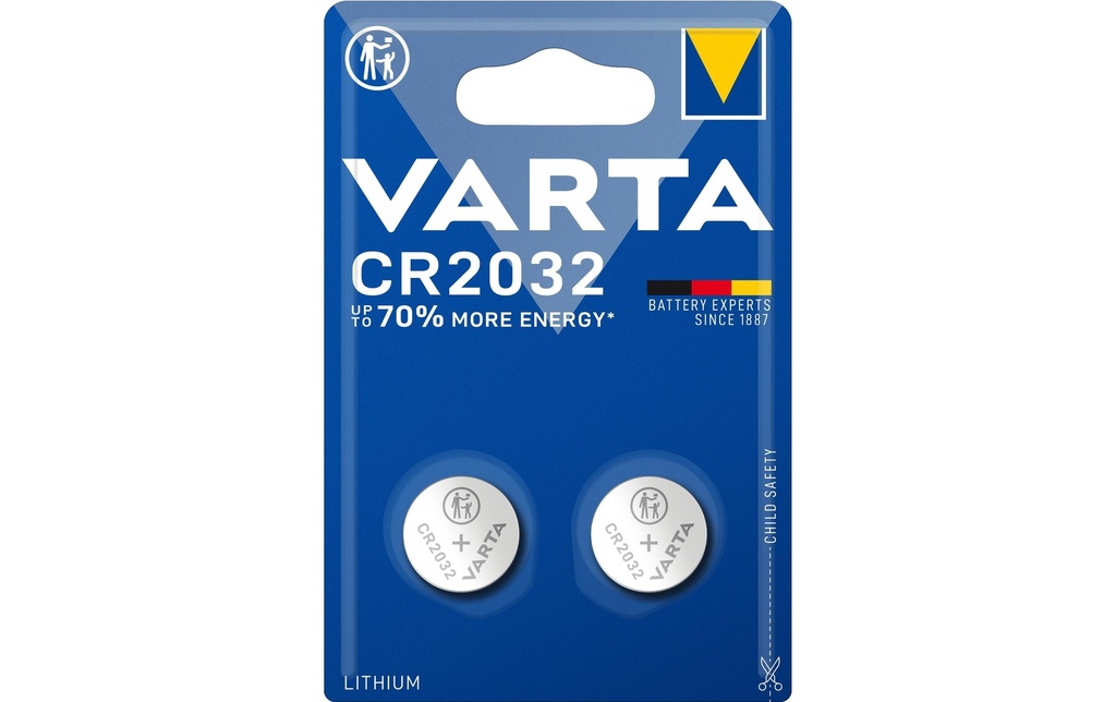 Varta Pile bouton CR2032 , 2 Pièce/s