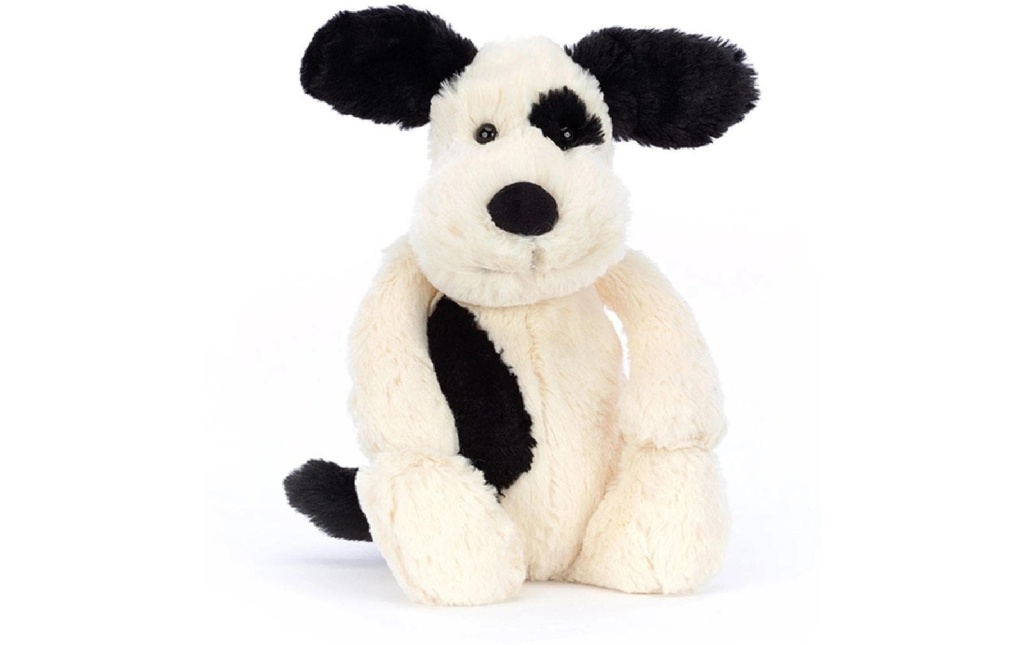 Jellycat Animal en peluche Chiot timide Noir/crème, Medium 18 cm