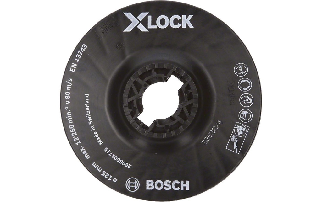 Bosch Professional Plateau de soutien X-LOCK 125 mm moyennement dur