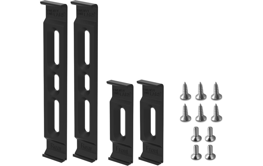 21CARS Kits de Supports de plaque d’immatriculation Clic, portrait, Noir
