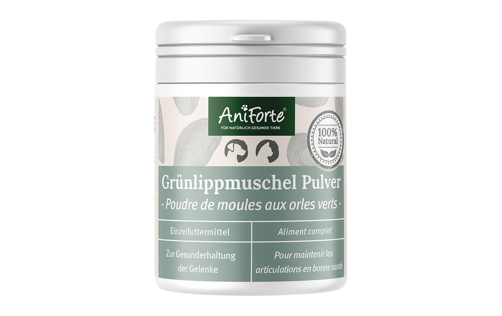 AniForte Supplément alimentaire pour chiens Poudre de moules aux orles verts, 100 g
