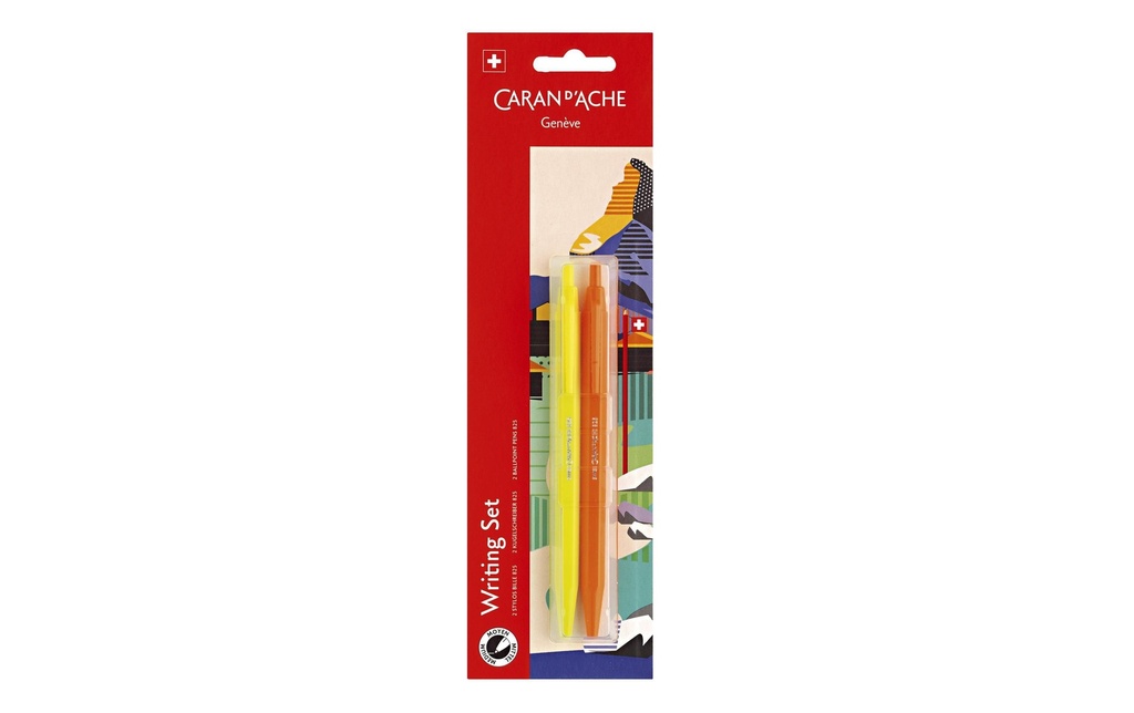Caran d'Ache Stylo bille 825 moyen (M), Jaune/Orange