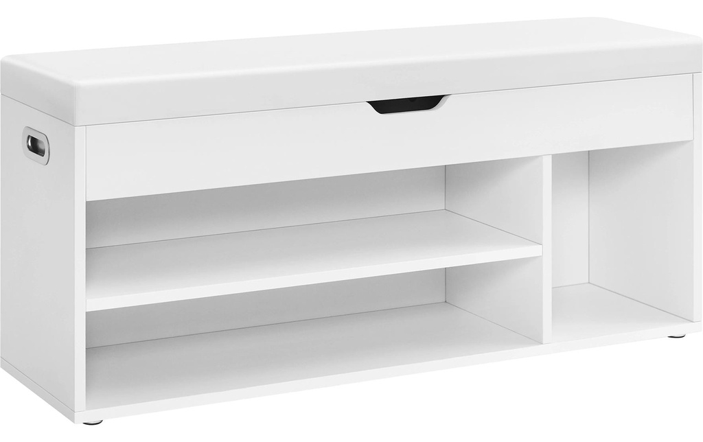 VASAGLE Banc avec rembourrage 100 x 44 cm, Blanc