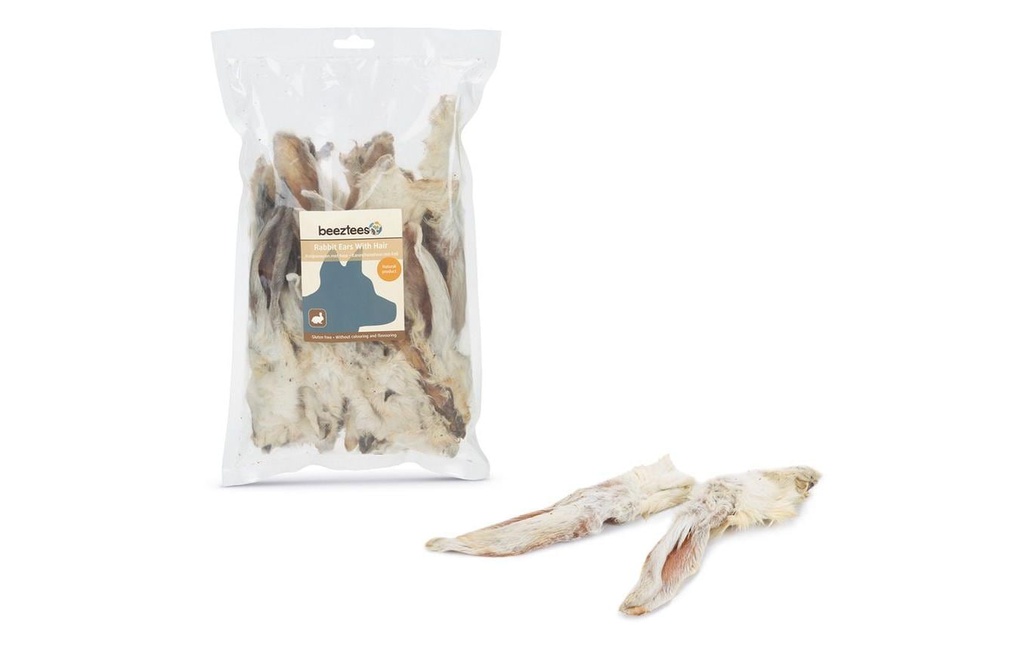 Beeztees Produit à mâcher  Oreilles de lapin avec fourrure, 200 g