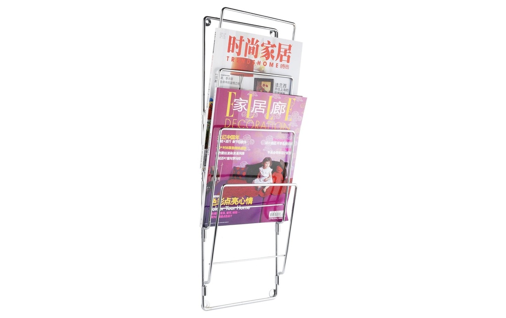 present time Porte-revues 60 x 19 cm Argent