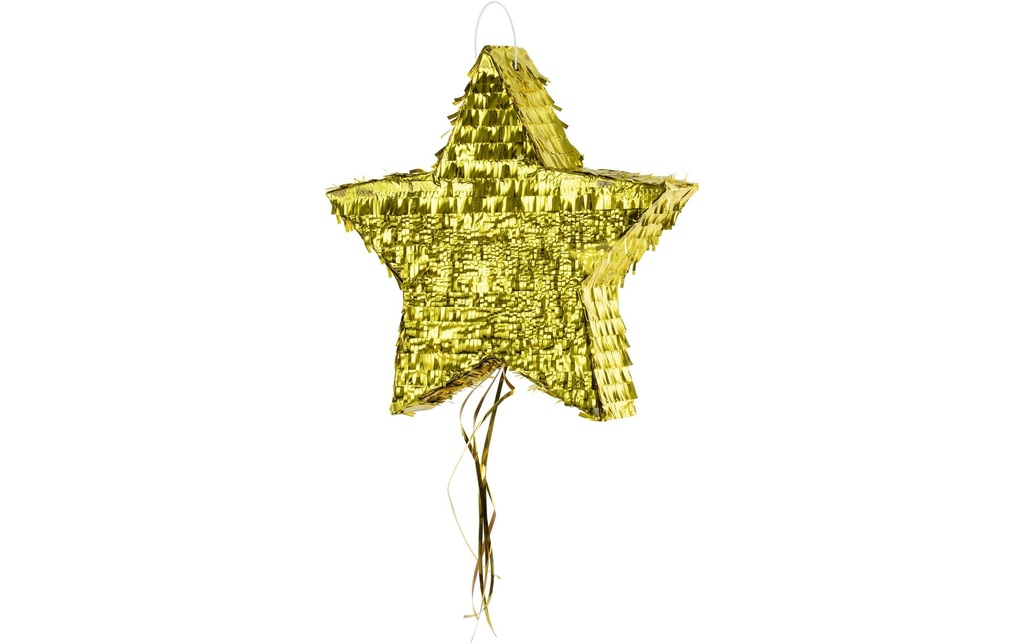 Partydeco Piñata Étoile, 44.5 x 42.5 x 9 cm, Doré, 1 pièce