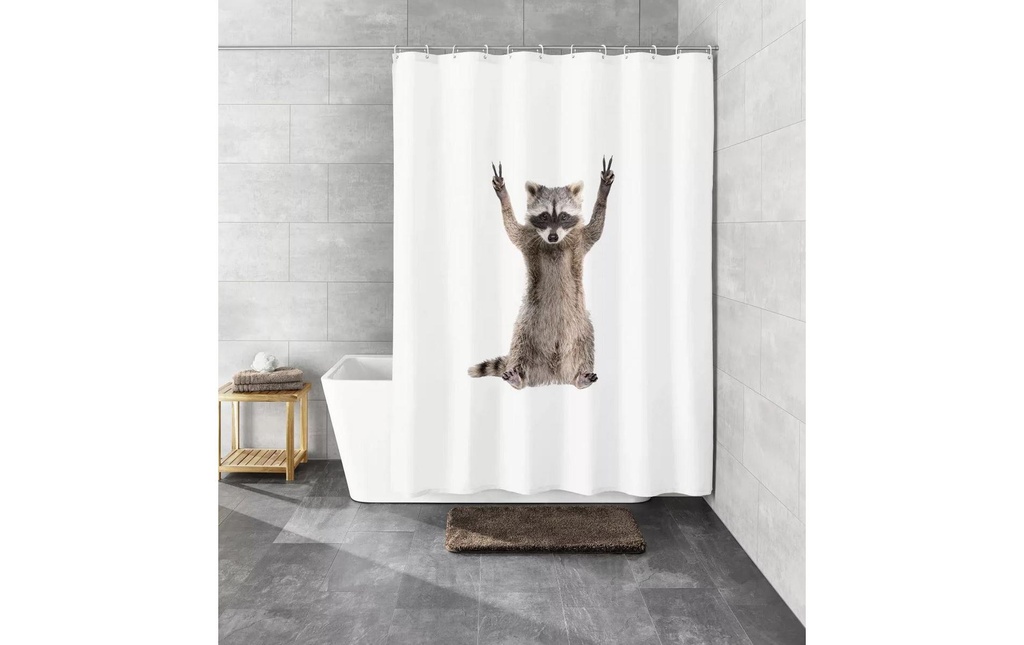 Kleine Wolke Rideau de douche George 180 x 200 cm, Gris/Blanc