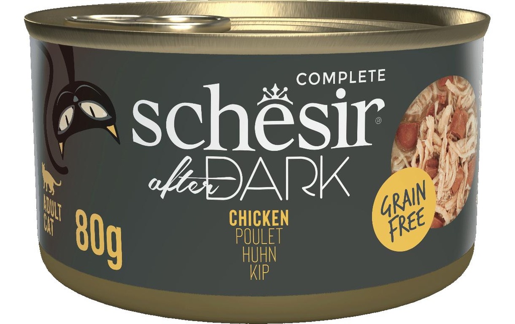 Schesir Alimentation humide after Dark Complete bouillon de poulet, 80 g