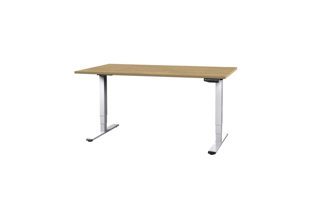 Contini table de bureau réglable en hauteur 200 x 90 cm chêne, blanc
