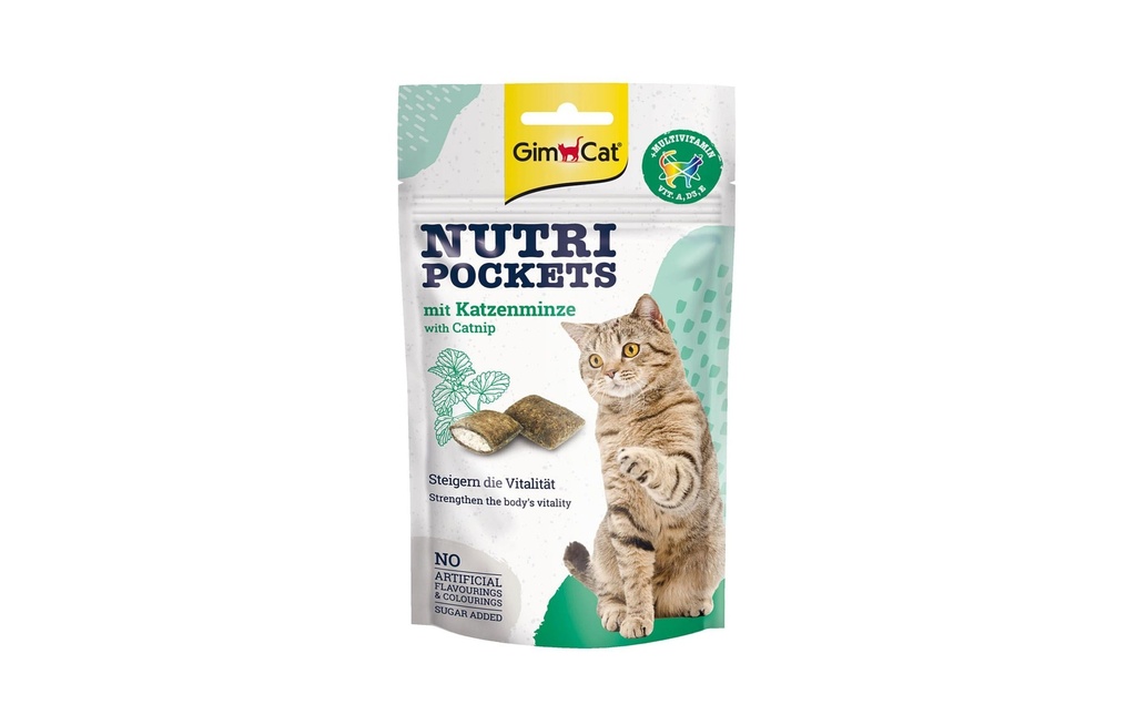 Gimpet Collation pour chat Nutri Pockets Menthe &amp; Multi-Vitamines, 60g